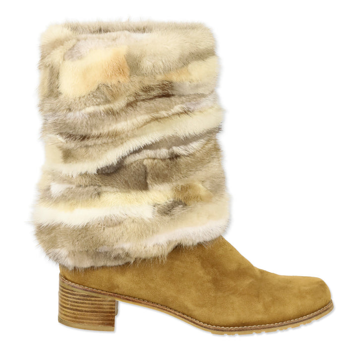 Stuart Weitzman Blizzard Genuine Mink and Suede Boots