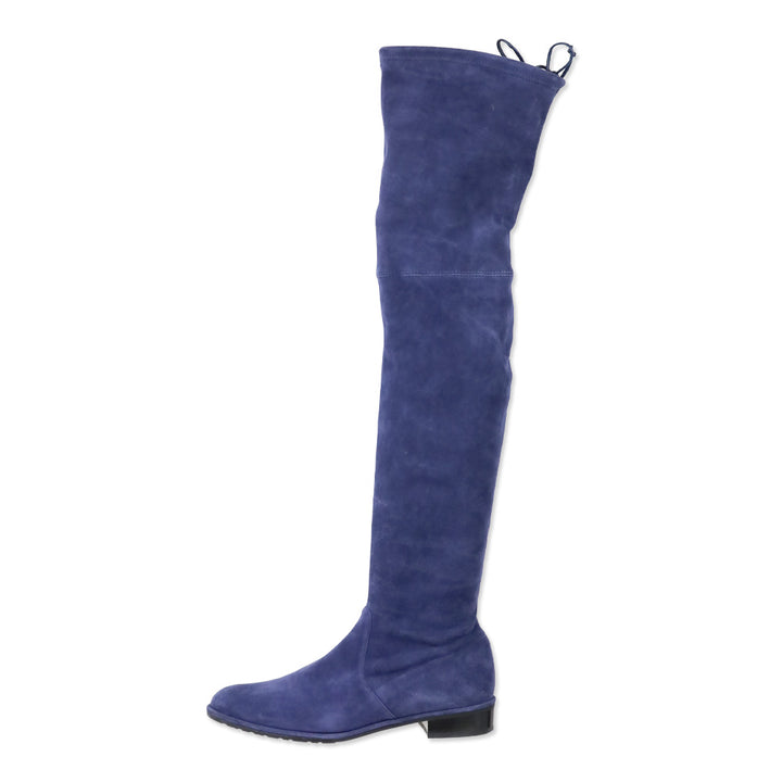 Stuart Weitzman Blue Suede Lowland Over-the-Knee Boot