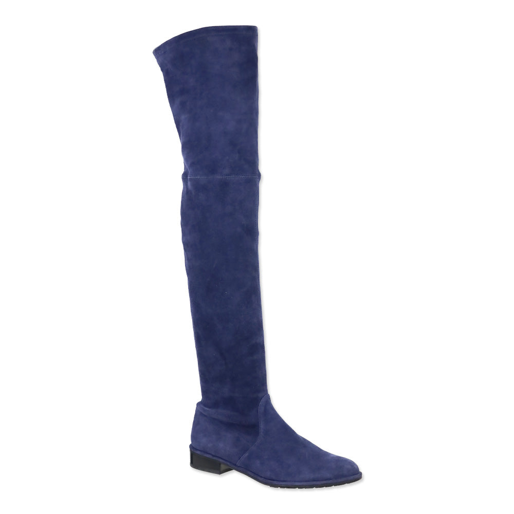Stuart Weitzman Blue Suede Lowland Over-the-Knee Boot