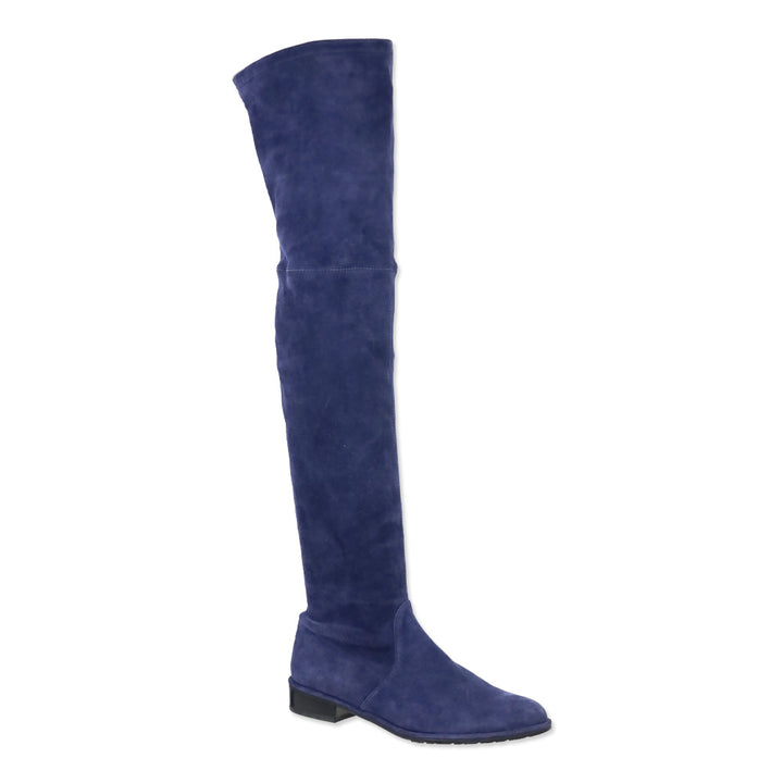Stuart Weitzman Blue Suede Lowland Over-the-Knee Boot