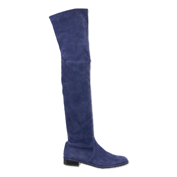 Stuart Weitzman Blue Suede Lowland Over-the-Knee Boot