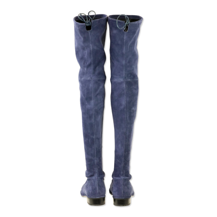 Stuart Weitzman Blue Suede Lowland Over-the-Knee Boot