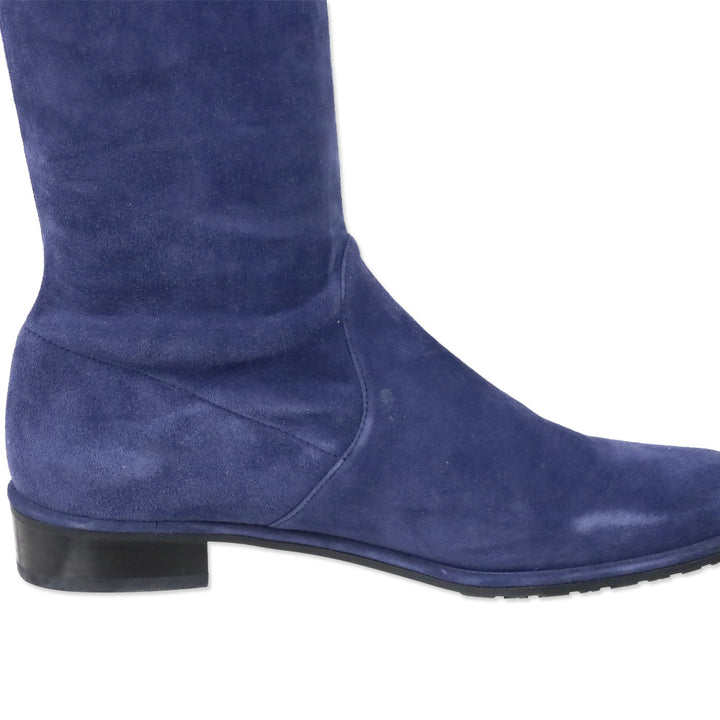 Stuart Weitzman Blue Suede Lowland Over-the-Knee Boot