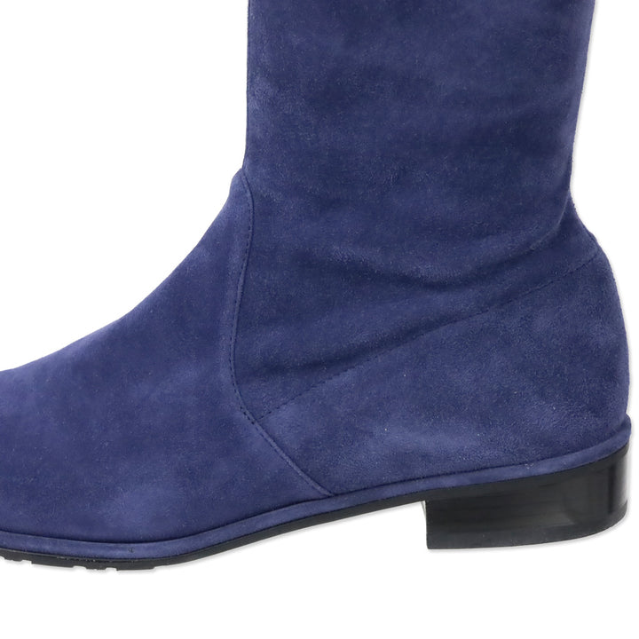 Stuart Weitzman Blue Suede Lowland Over-the-Knee Boot