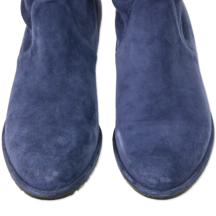 Stuart Weitzman Blue Suede Lowland Over-the-Knee Boot