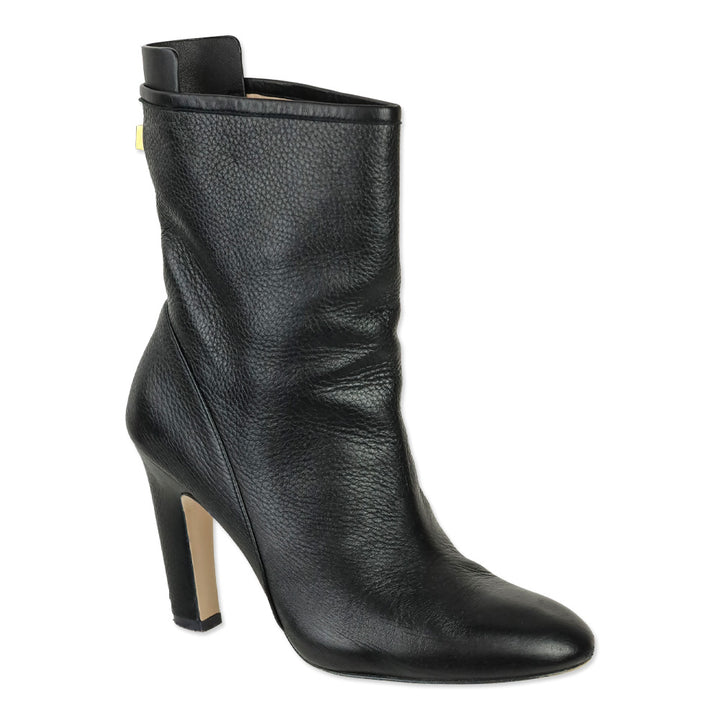 Stuart Weitzman Brooks Pitch Black Leather Slouch Booties