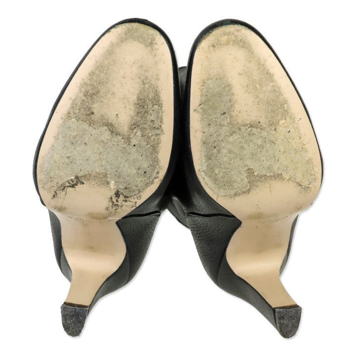 Stuart Weitzman Brooks Pitch Black Leather Slouch Booties