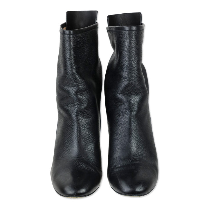 Stuart Weitzman Brooks Pitch Black Leather Slouch Booties
