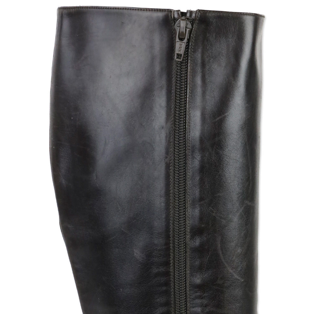 Stuart Weitzman Brown Leather Zip Knee-High Booties