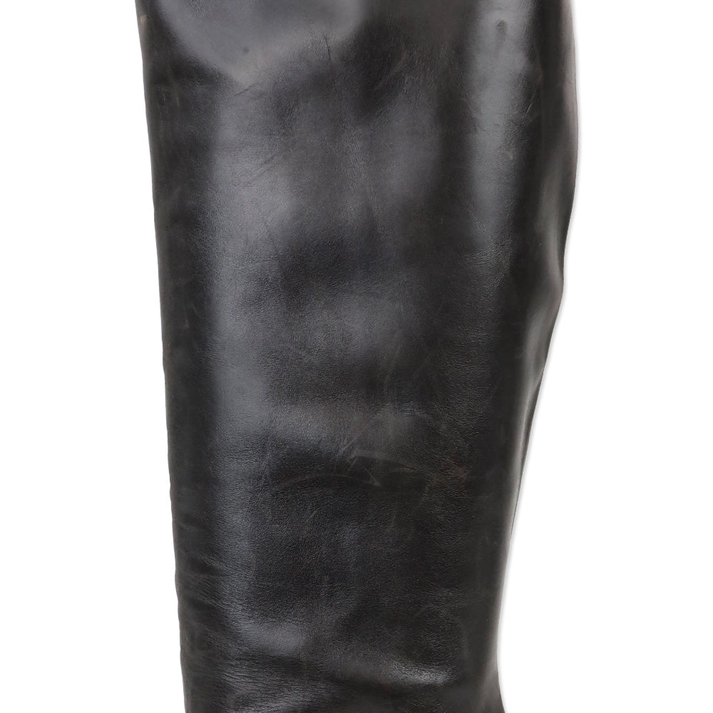 Stuart Weitzman Brown Leather Zip Knee-High Booties