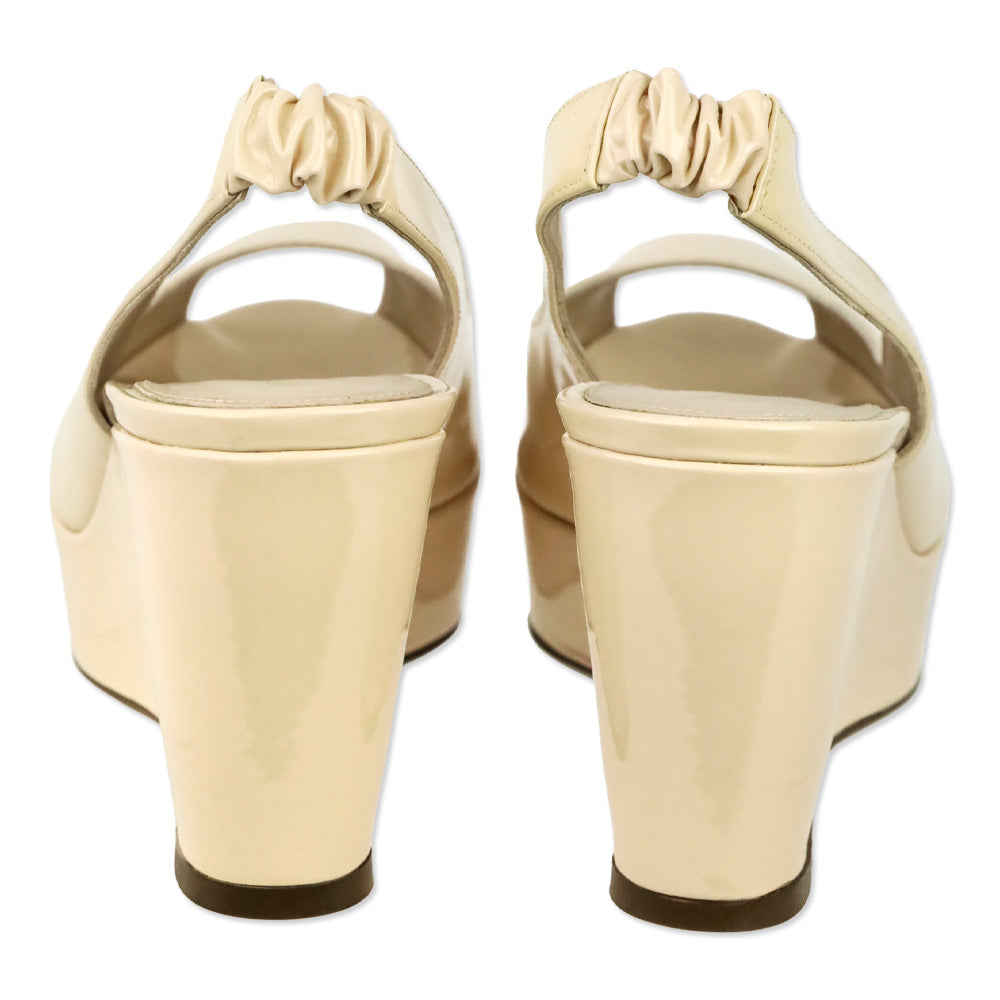 Stuart Weitzman Cashew Gloss Hampton Slingback Wedge Pump