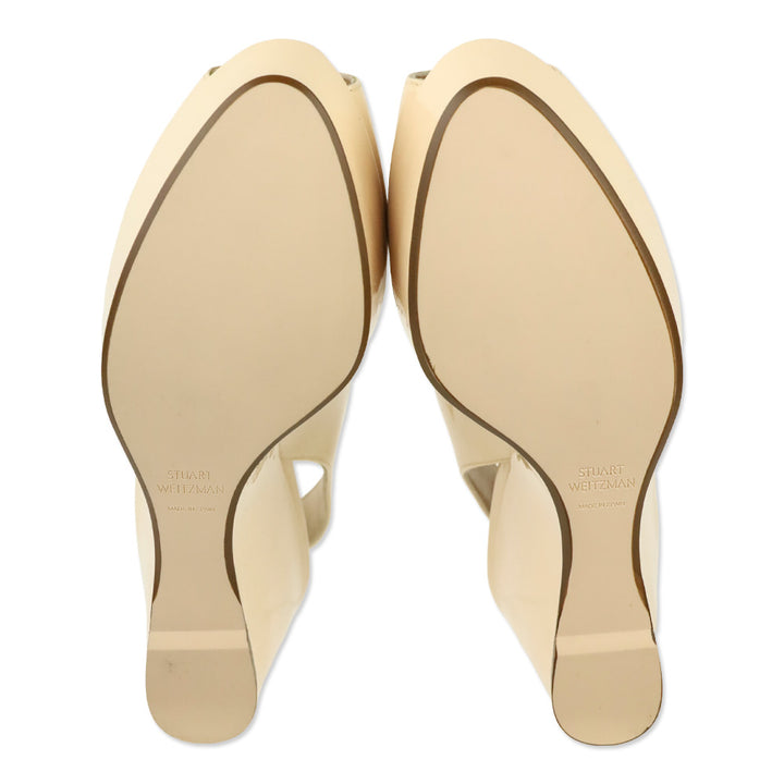 Stuart Weitzman Cashew Gloss Hampton Slingback Wedge Pump