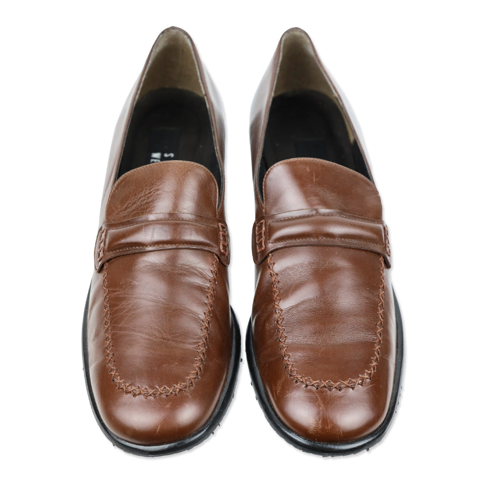 Stuart Weitzman Chestnut Calf Leather Loafer