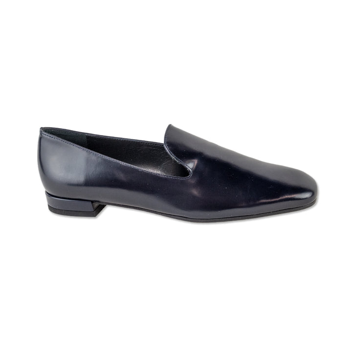 Stuart Weitzman Classic Navy Patent Leather Loafers