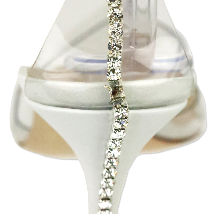 Stuart Weitzman Clear PVC/White Calf Stuart Glam 100 Strap Pumps
