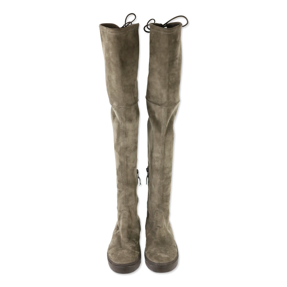 Stuart Weitzman Gray Suede Over-The-Knee Boots