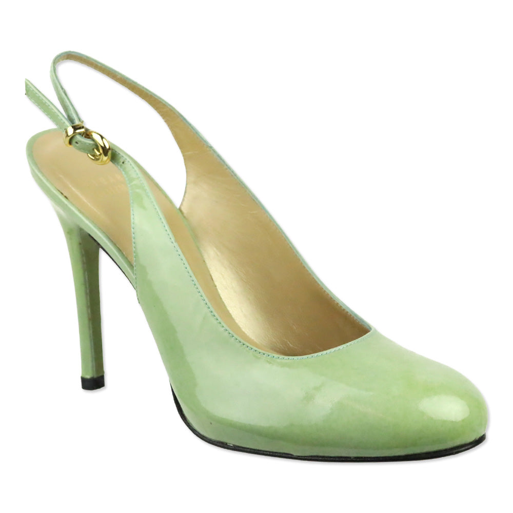 Stuart Weitzman Green Patent Leather Slingback Pump