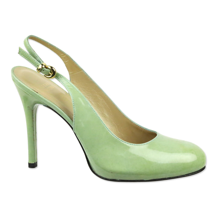 Stuart Weitzman Green Patent Leather Slingback Pump