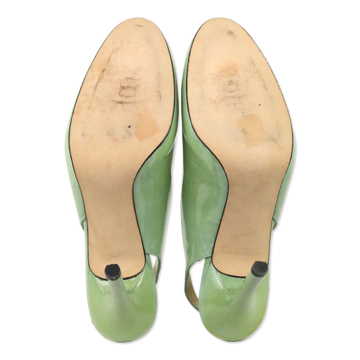Stuart Weitzman Green Patent Leather Slingback Pump
