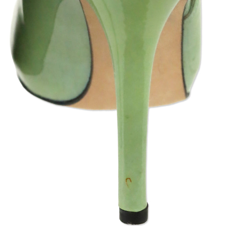 Stuart Weitzman Green Patent Leather Slingback Pump