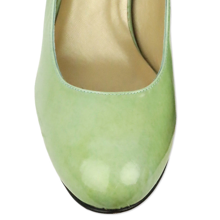 Stuart Weitzman Green Patent Leather Slingback Pump