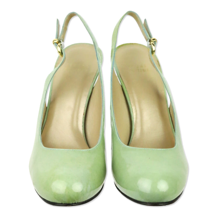 Stuart Weitzman Green Patent Leather Slingback Pump