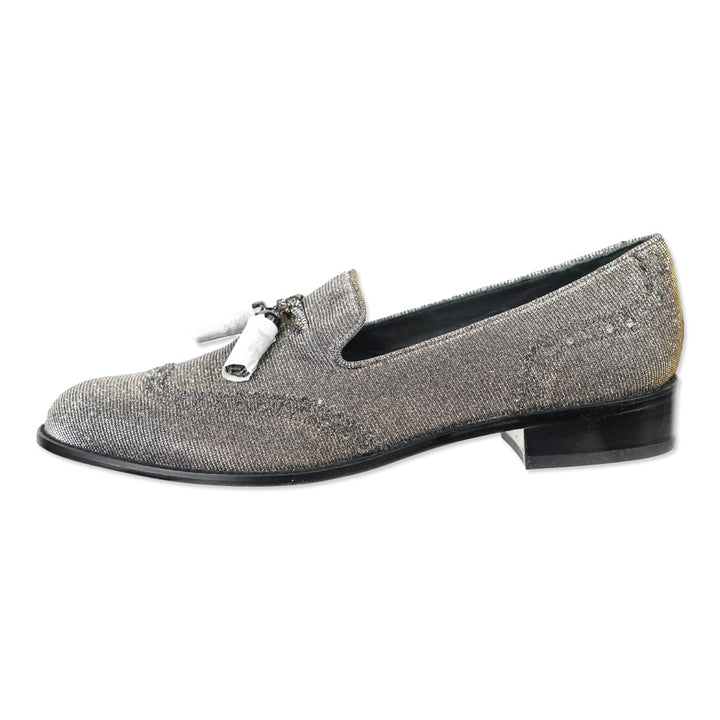 Stuart Weitzman Guy Thing Metallic Lurex Tassel Loafers