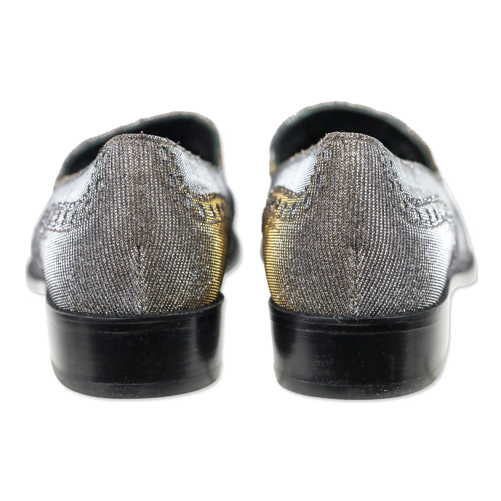 Stuart Weitzman Guy Thing Metallic Lurex Tassel Loafers