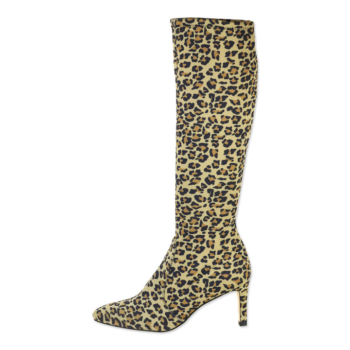 Stuart Weitzman Leopard-Print Lycra Stuart Power Boot 75