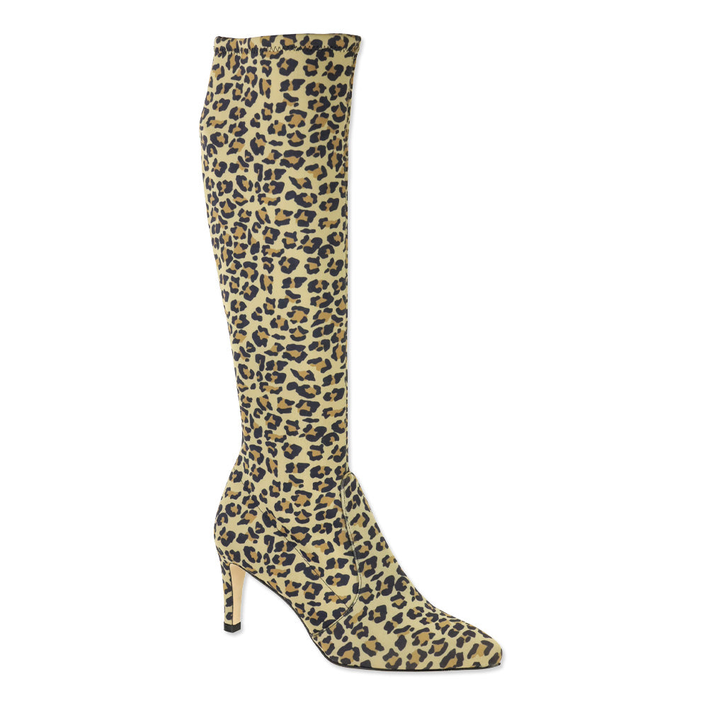 Stuart Weitzman Leopard-Print Lycra Stuart Power Boot 75