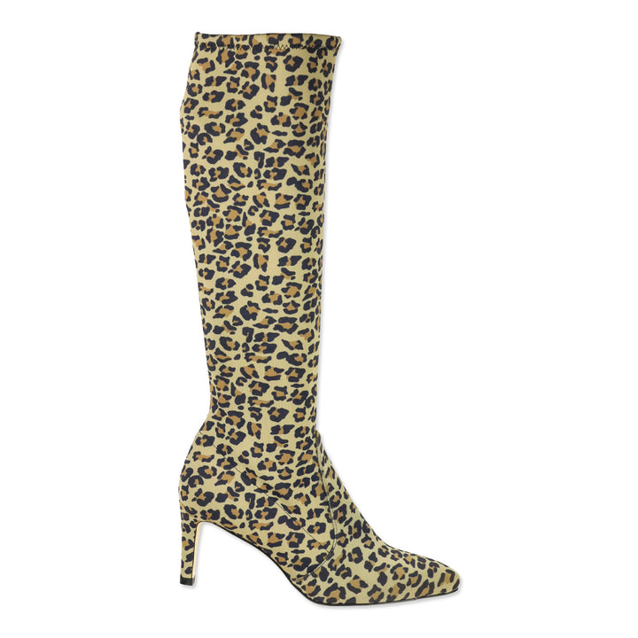 Stuart Weitzman Leopard-Print Lycra Stuart Power Boot 75