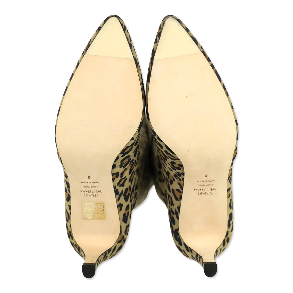Stuart Weitzman Leopard-Print Lycra Stuart Power Boot 75