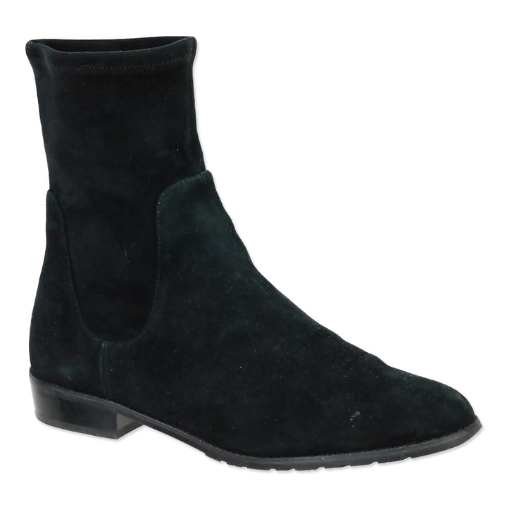 Stuart Weitzman Lilene Black Suede Ankle Boot