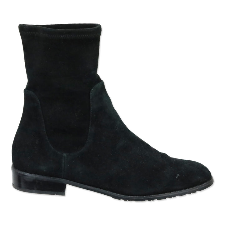 Stuart Weitzman Lilene Black Suede Ankle Boot