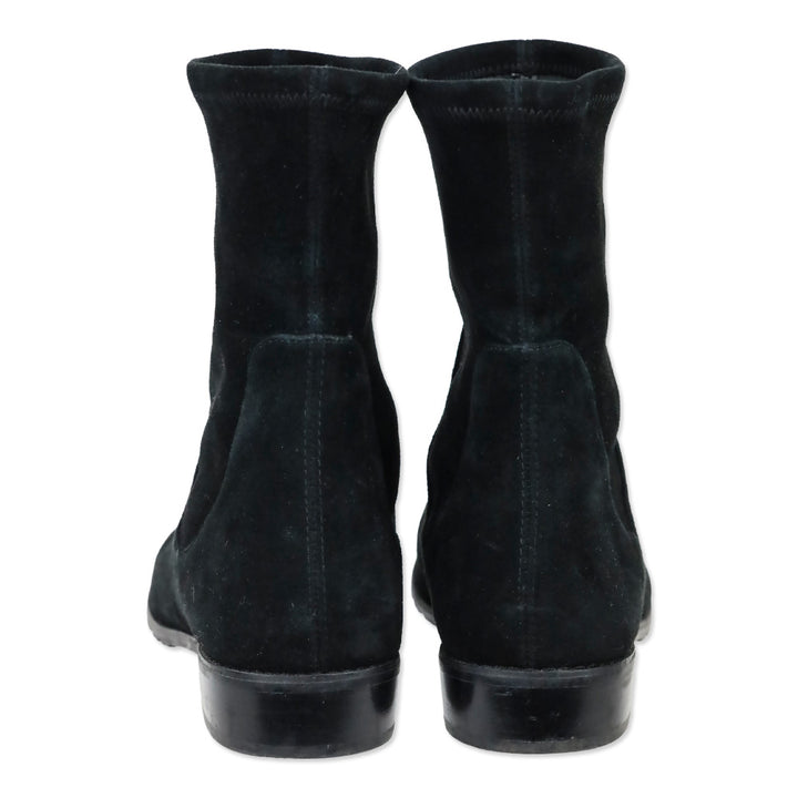 Stuart Weitzman Lilene Black Suede Ankle Boot