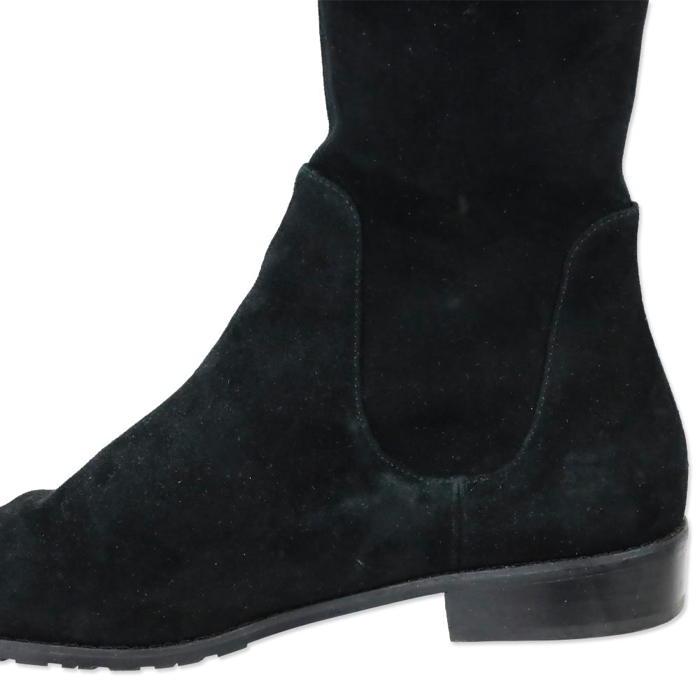 Stuart Weitzman Lilene Black Suede Ankle Boot