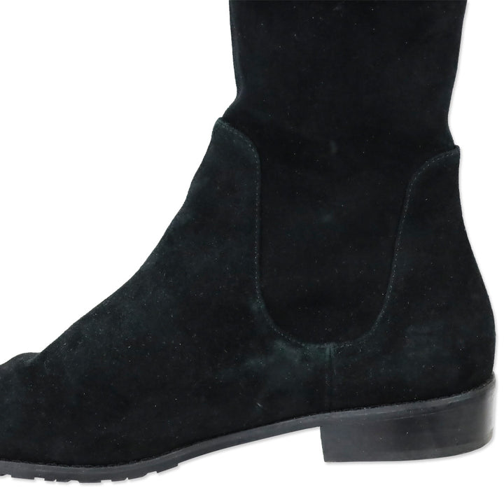Stuart Weitzman Lilene Black Suede Ankle Boot