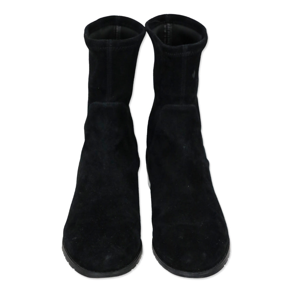 Stuart Weitzman Lilene Black Suede Ankle Boot