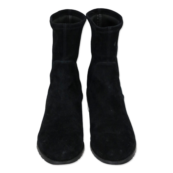 Stuart Weitzman Lilene Black Suede Ankle Boot