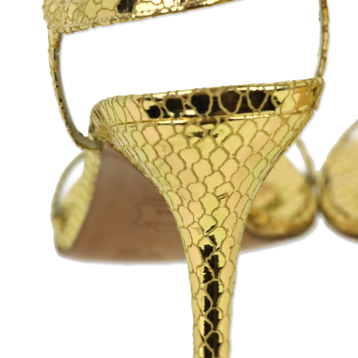 Stuart Weitzman Metallic Gold Serpent Singlesbar Sandal