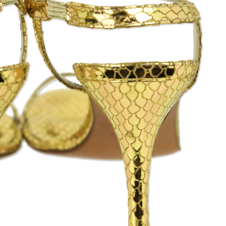 Stuart Weitzman Metallic Gold Serpent Singlesbar Sandal