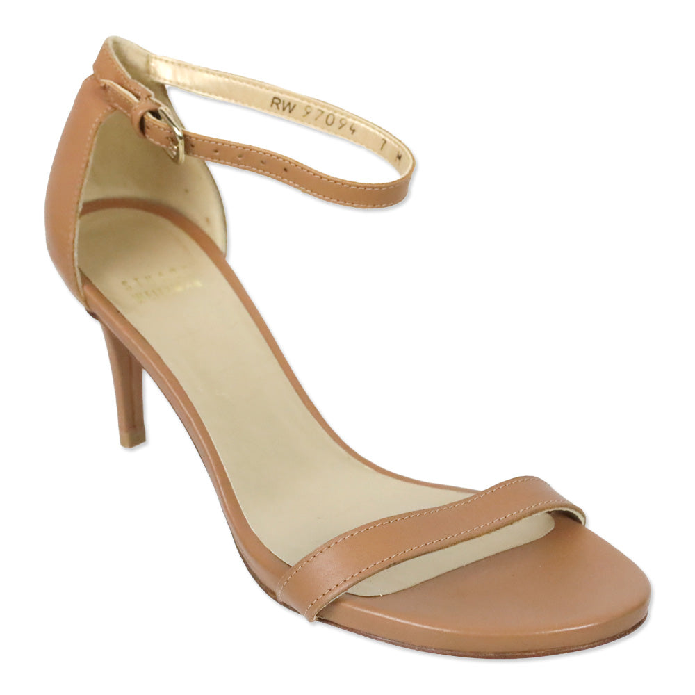 Stuart Weitzman Nudistcurve Tan Leather Sandal