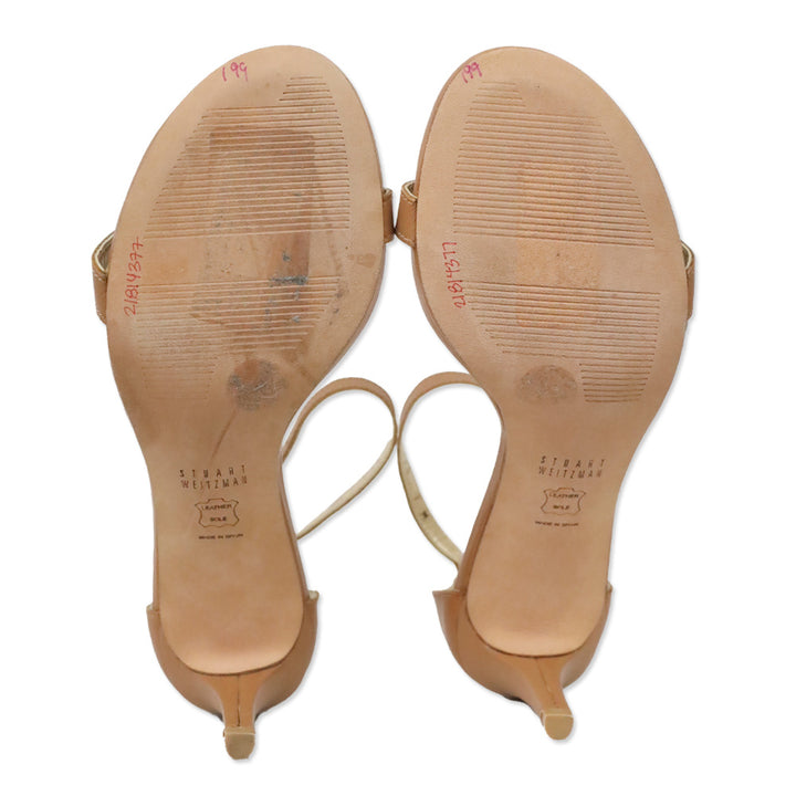 Stuart Weitzman Nudistcurve Tan Leather Sandal