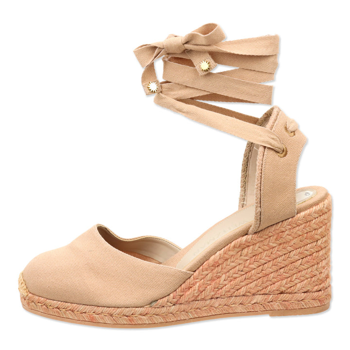 Stuart Weitzman Pink Canvas Marguerita Sandal