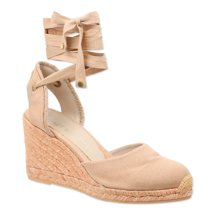 Stuart Weitzman Pink Canvas Marguerita Sandal