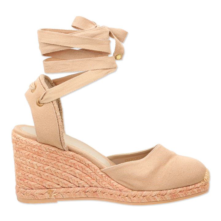Stuart Weitzman Pink Canvas Marguerita Sandal