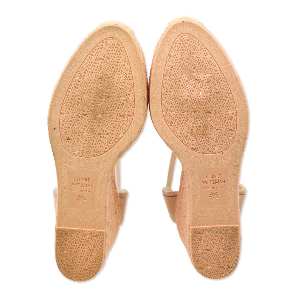 Stuart Weitzman Pink Canvas Marguerita Sandal