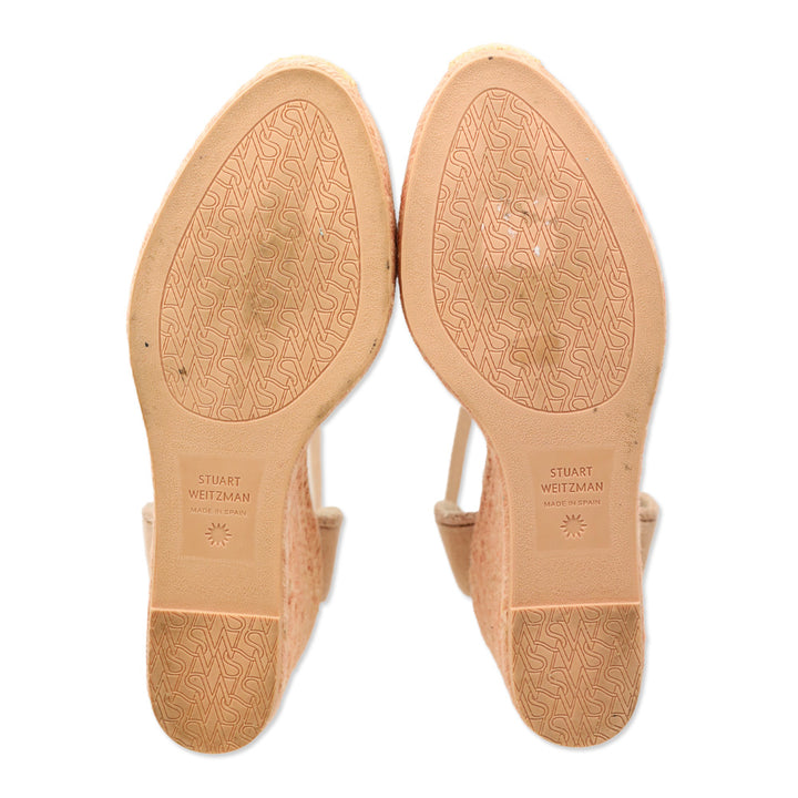 Stuart Weitzman Pink Canvas Marguerita Sandal