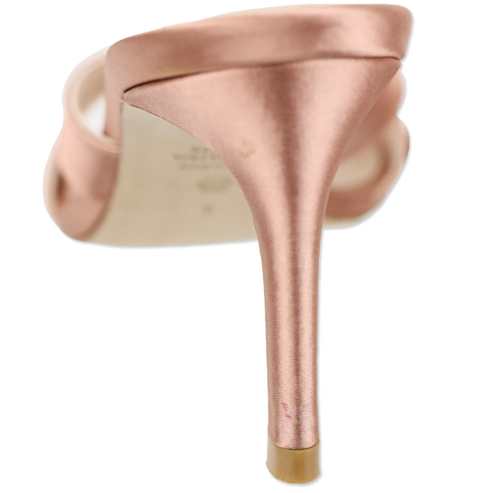 Stuart Weitzman Pink Satin Mariposa 80 Slide Sandals