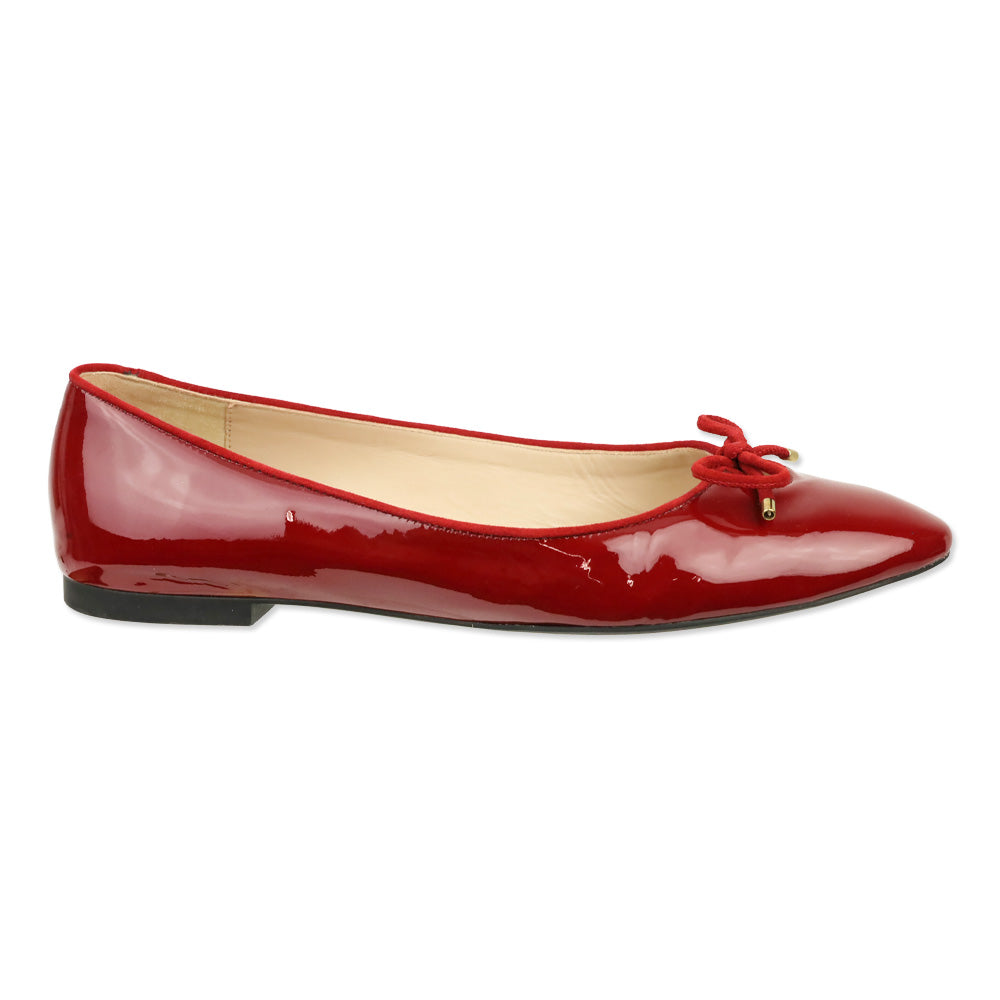 Stuart Weitzman Red Patent Leather Gabby Ballet Flat